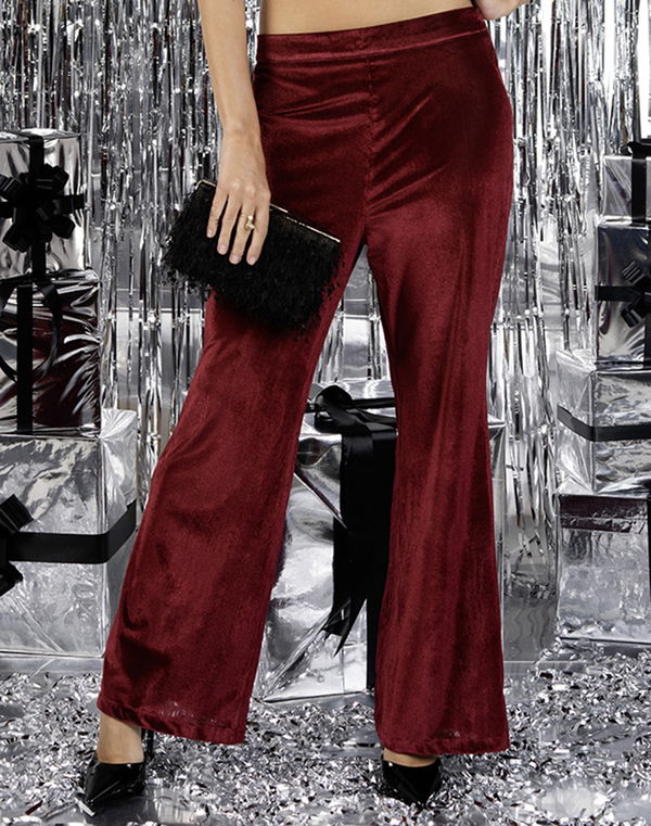 HUF & DEE PARTY EDIT Women's Boot Cut Party Pant Maroon