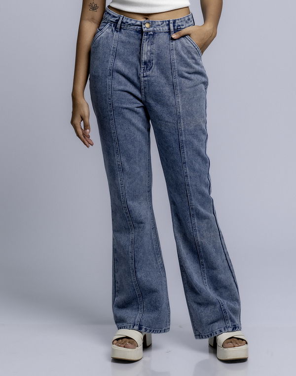 HUF & DEE Women's Boot Cut High Waist Jeans Light Blue