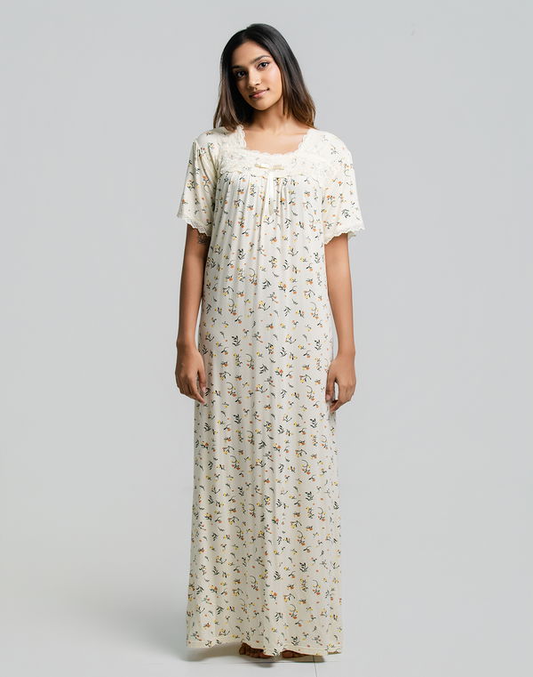 HUF & DEE Women's Box Neck Printed Nighty