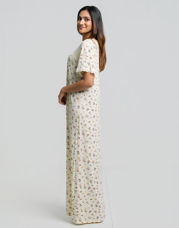 HUF & DEE Women's Box Neck Printed Nighty