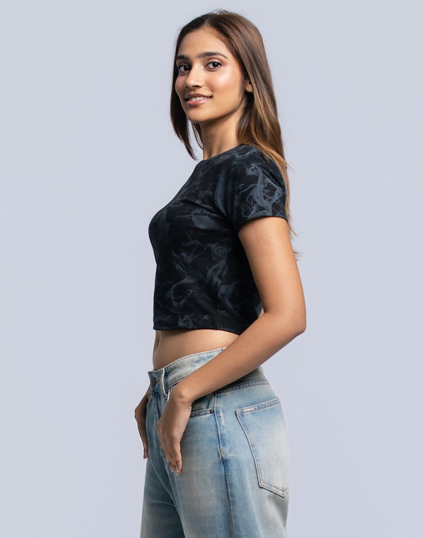 HUF & DEE Women's Crop T-Shirt Black