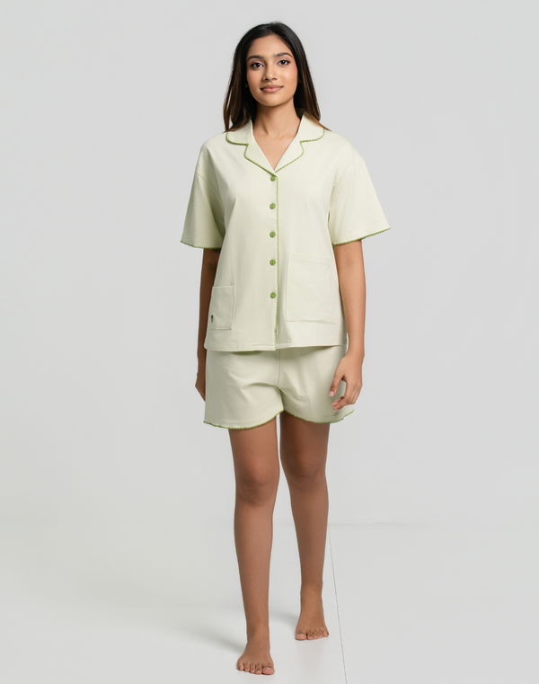 HUF & DEE Women's Printed 2 Pcs Pijama Set Light Green