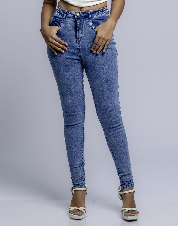 HUF & DEE Women's Skinny Fit High Waist Jeans Light Blue
