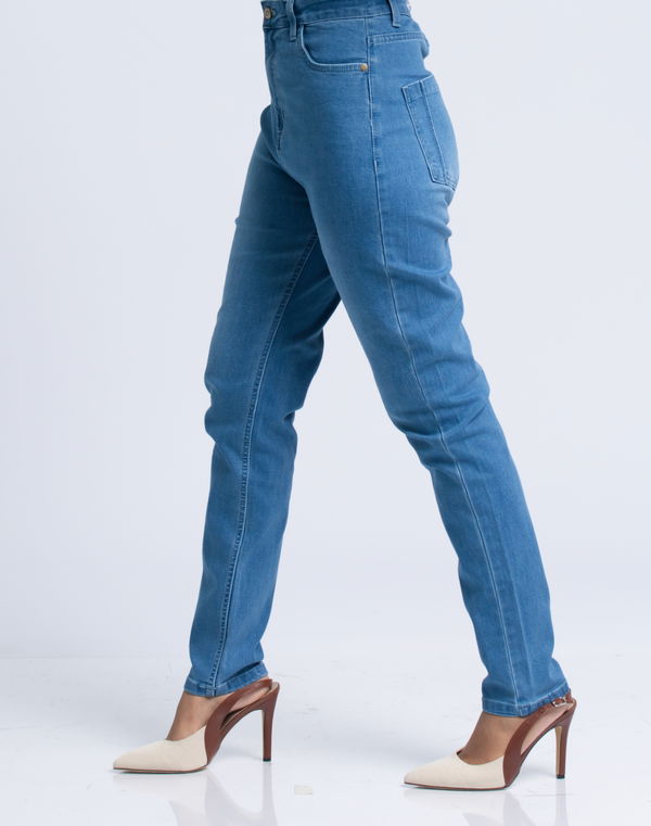 HUF & DEE Women's Slim Fit High Waist Jeans Light Blue