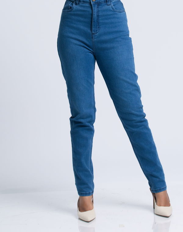 HUF & DEE Women's Slim Fit High Waist Jeans Mid Blue
