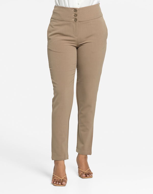 HUF & DEE Women's Slim Fit High Waist Three Botton Formal Pant