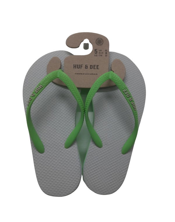 HUF & DEE Women's V-Strap Flip Flops Light Gray