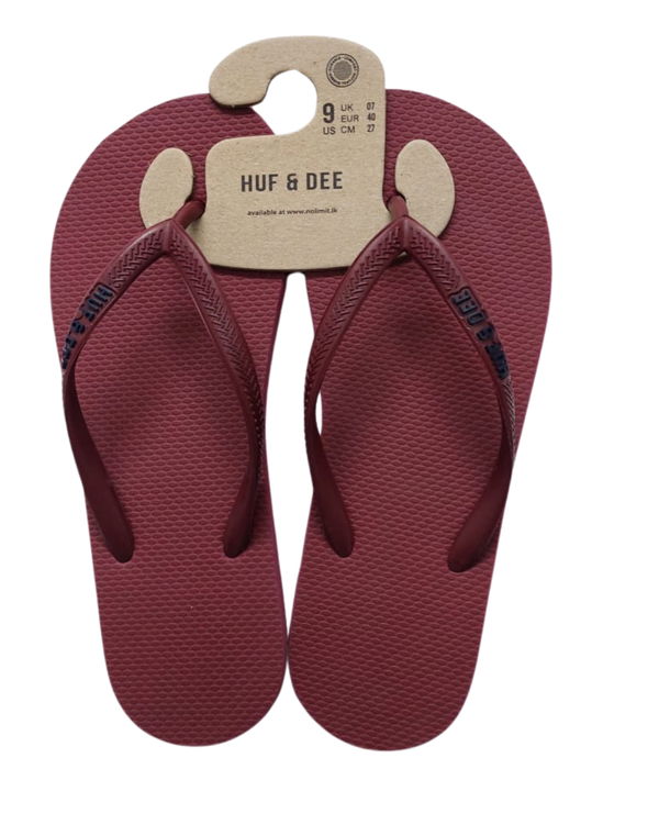 HUF & DEE Women's V-Strap Flip Flops Maroon