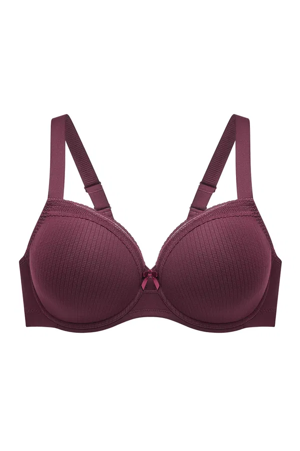 HUF & DEE Women's Wired Three Quarter Padded Bra Maroon