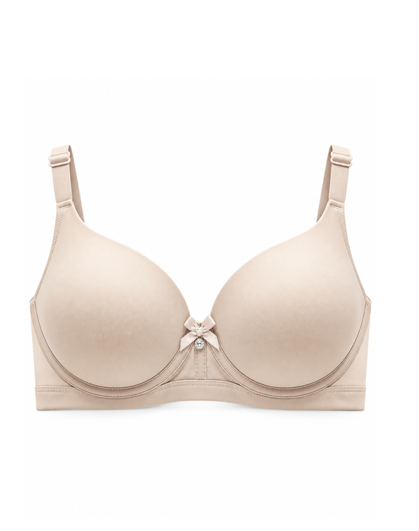 HUF & DEE Women's Full Cup Non-Wired Padded Bra Beige