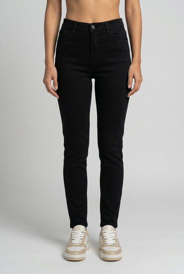 HUF & DEE Women's Hight Waist Slim Fit Jeans Black