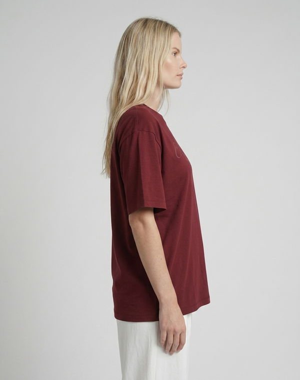 HUF & DEE Women's Oversized T-Shirt Maroon