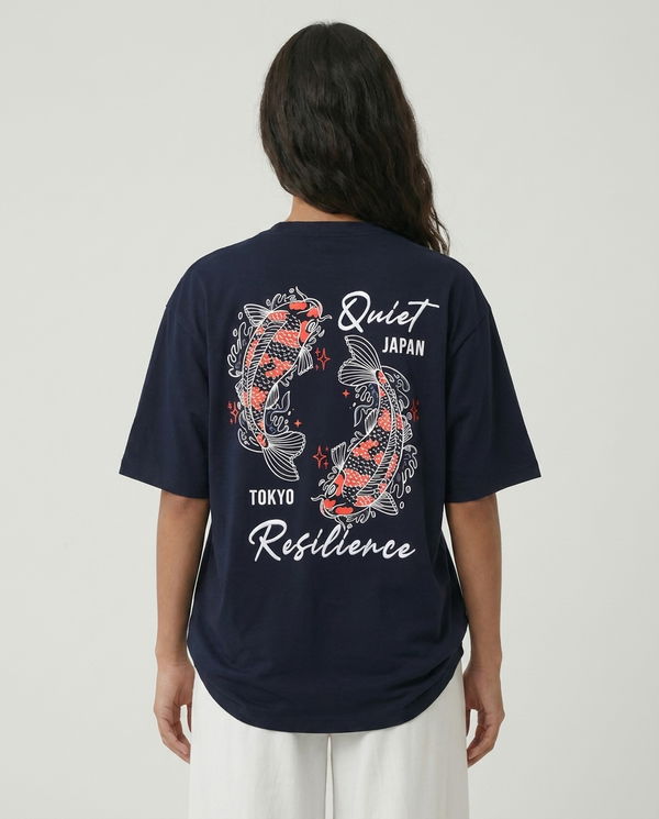HUF & DEE Women's Oversized T-Shirt Navy