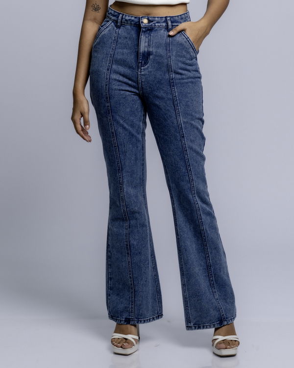 HUF & DEE Women's Straight Fit High Waist Jeans Light Blue