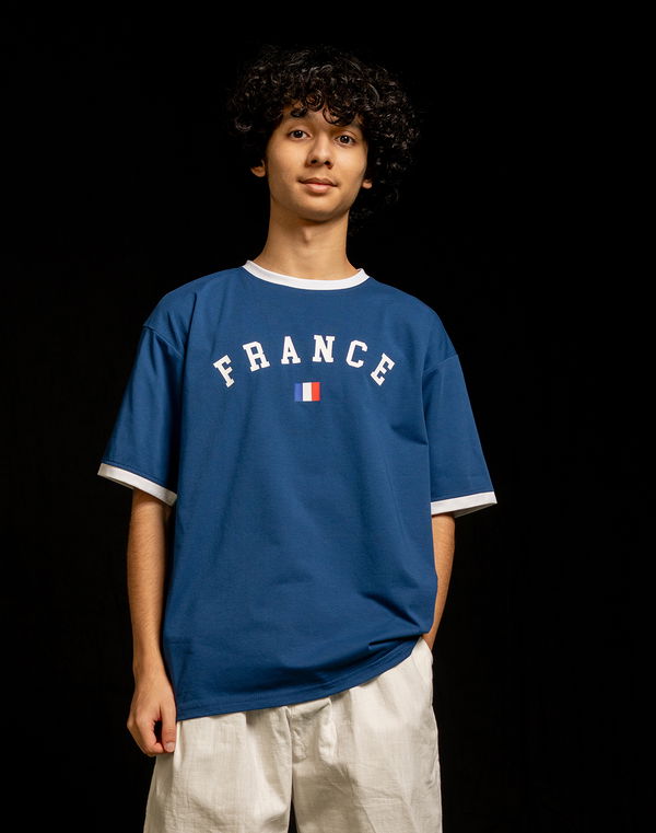 Kids Boys Oversized Football Fan Jersey – France Edition