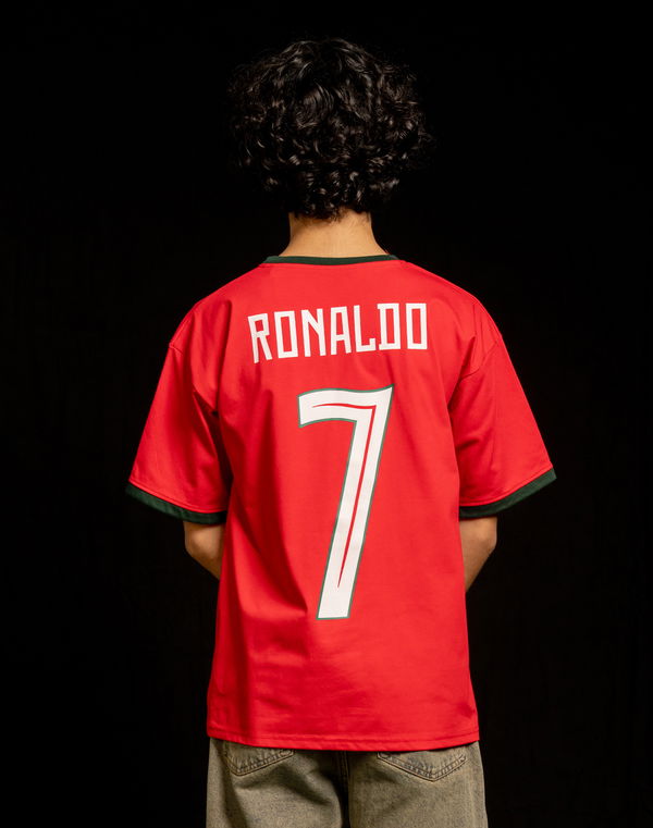 Kids Boys Oversized Football Fan Jersey – Portugal Edition