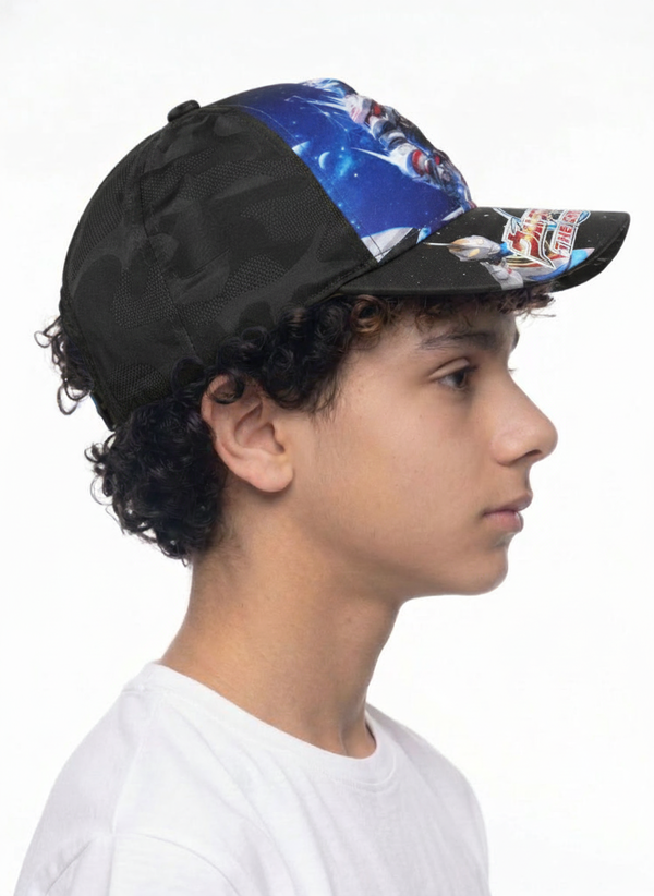 Kids Boys Printed Cap Black