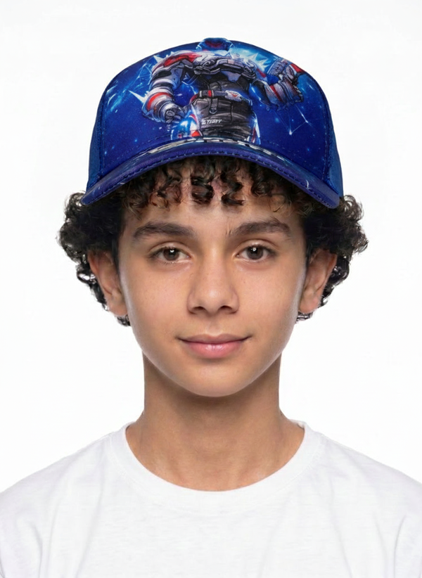 Kids Boys Printed Cap Blue