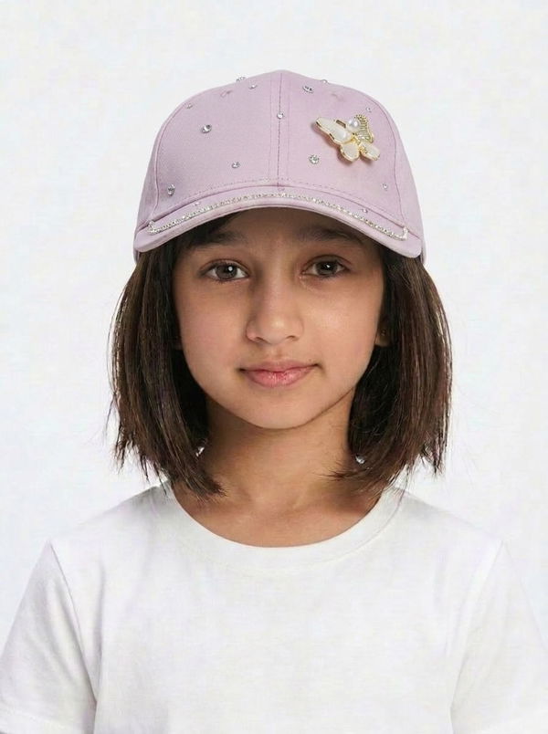 Kids Girls Printed Cap Light Purple