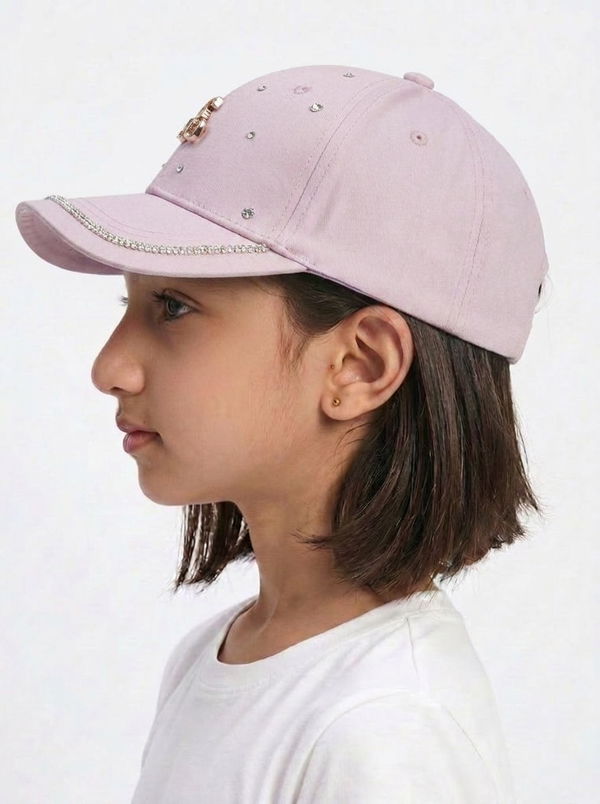 Kids Girls Printed Cap Light Purple