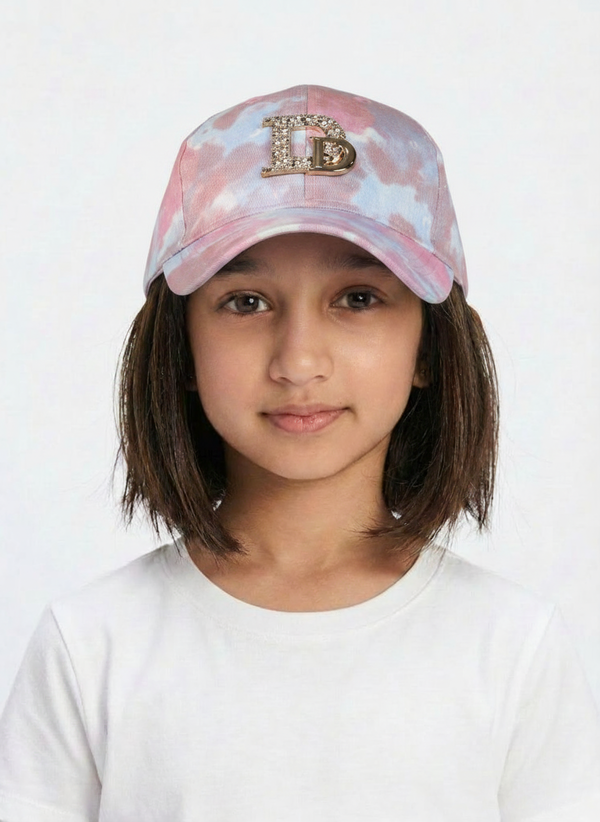 Kids Girls Printed Cap Pink