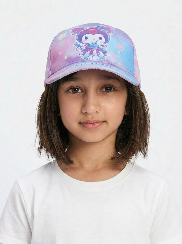 Kids Girls Printed Cap Purple