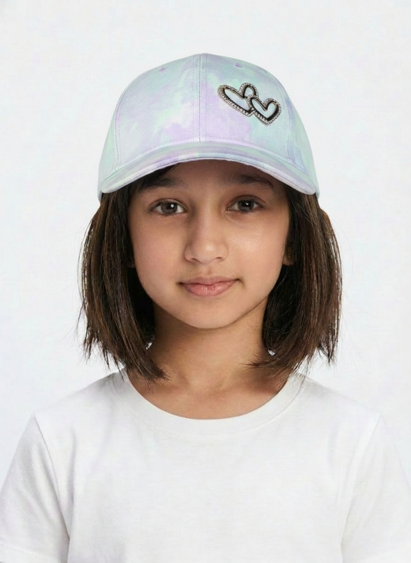 Kids Girls Printed Cap Purple