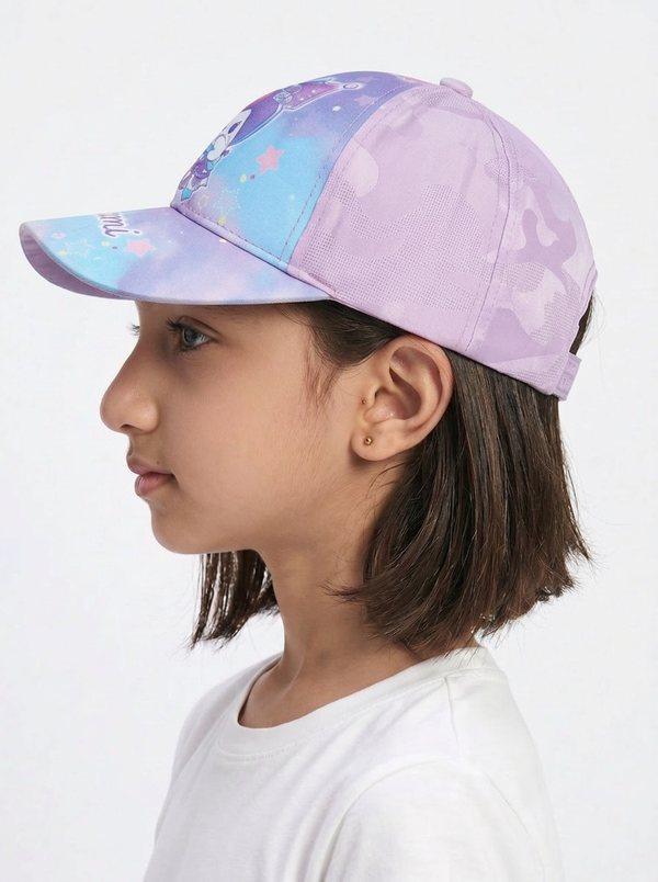Kids Girls Printed Cap Purple