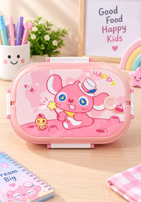 Kids Pink Cartoon Lunch Box