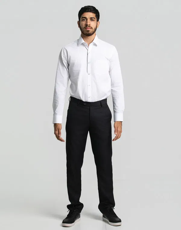 MBRK Men's Regular Fit Formal Shirt White