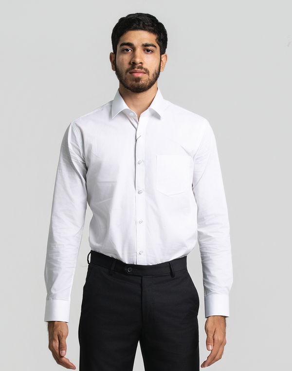 MBRK Men's Slim Fit Formal Shirt White