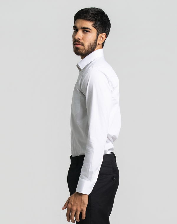 MBRK Men's Slim Fit Formal Shirt White