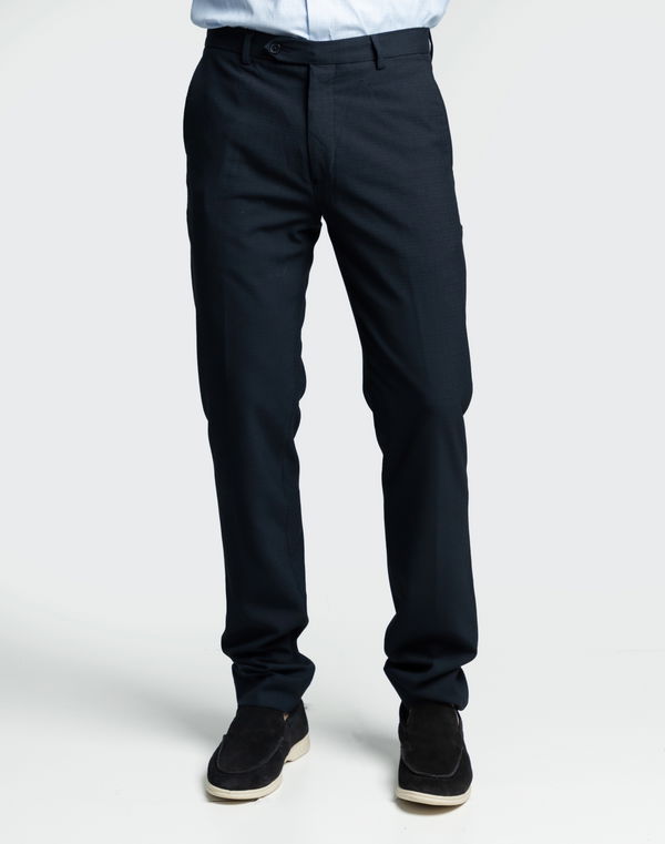 MBRK Men's Slim Fit Standard Hem Formal Trouser Navy
