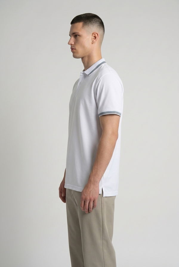 MBRK Men's Regular Fit Polo T-Shirt White