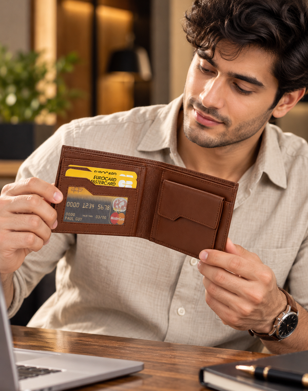 Men's Bill Fold Leather Wallet