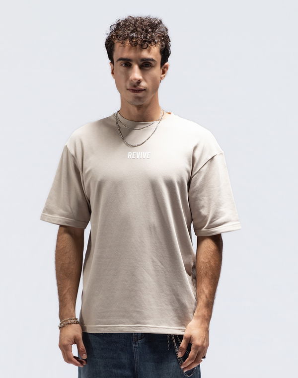 Men's REVIVE Oversized T-Shirt Beige