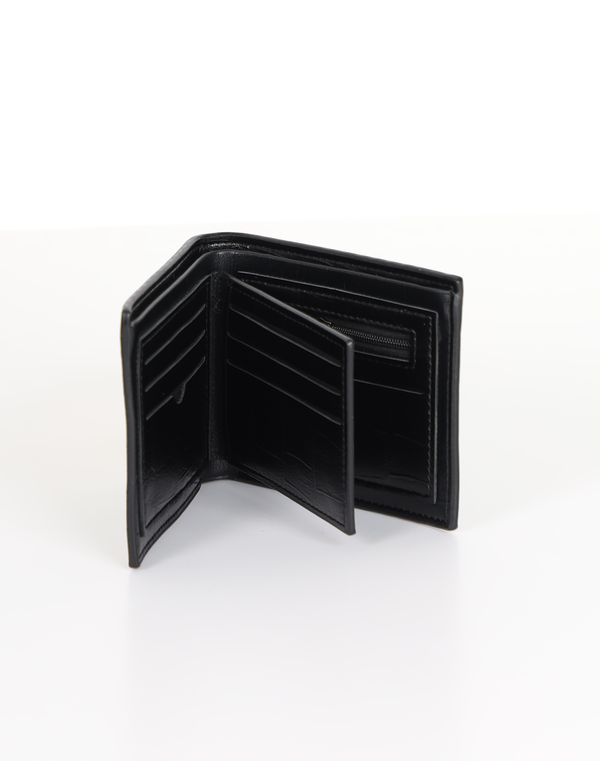 Men's Synthetic Bill Fold Wallet Black