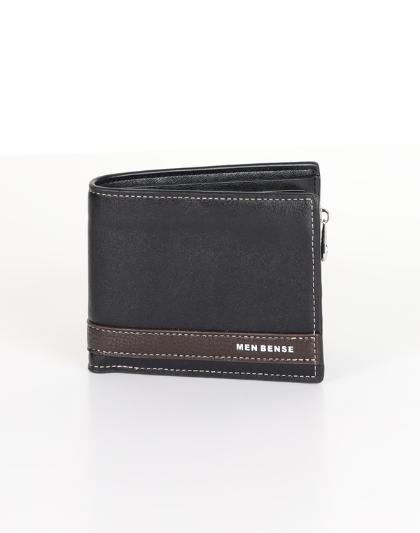 Men's Synthetic Bill Fold Wallet Black