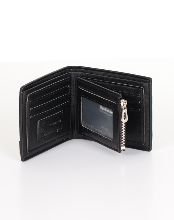 Men's Synthetic Bill Fold Wallet Black