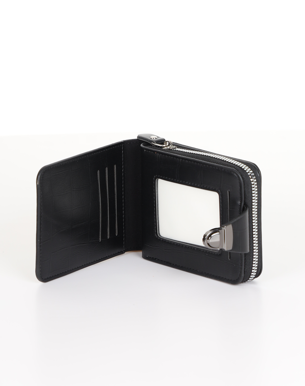 Men's Synthetic Bill Fold Wallet Black