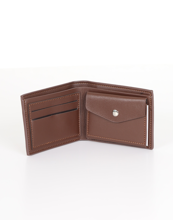 Men's Synthetic Bill Fold Wallet Brown