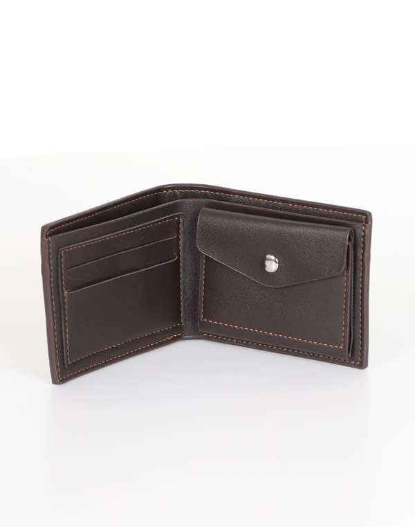 Men's Synthetic Bill Fold Wallet Coffee