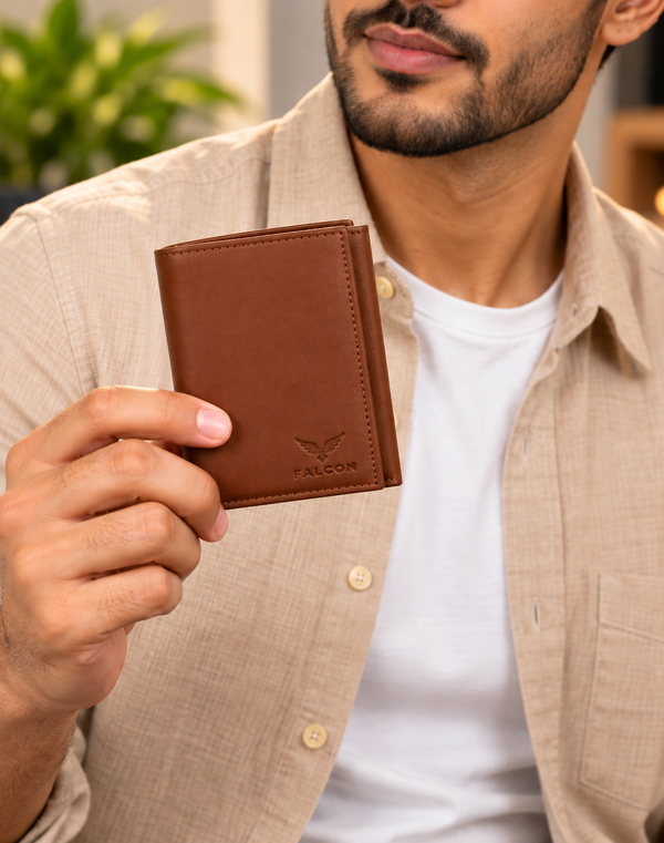Men's Tri Fold Leather Wallet
