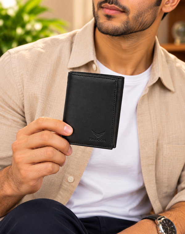 Men's Tri Fold Leather Wallet
