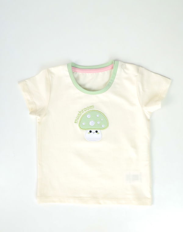 NOLIMIT BLOSSOM FAIRY GARDEN Girls Crew Neck Plain Short Sleeve T-Shirt Cream