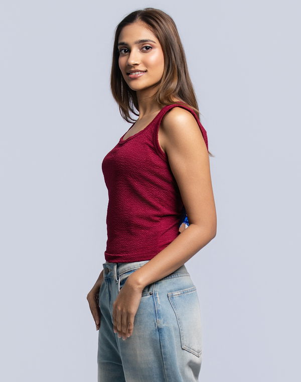 NOLIMIT CLASSIC TRANQUILITY Women's Box Neck Tank Top Maroon