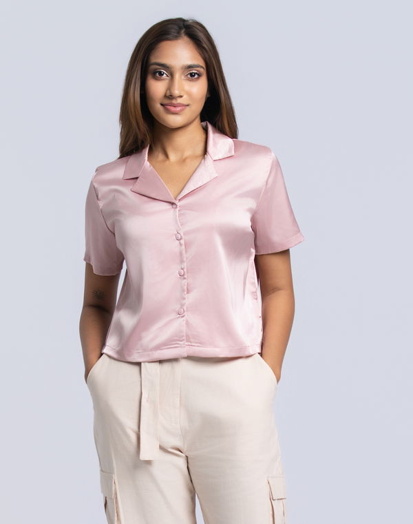 NOLIMIT CLASSIC TRANQUILITY Women's Crop Formal Blouse Pink
