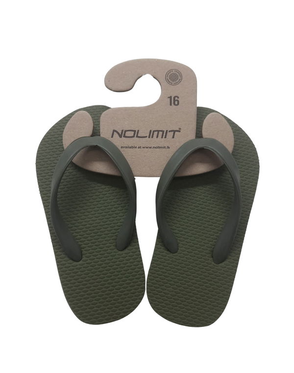 NOLIMIT Children V-Strap Flip Flops Olive Green