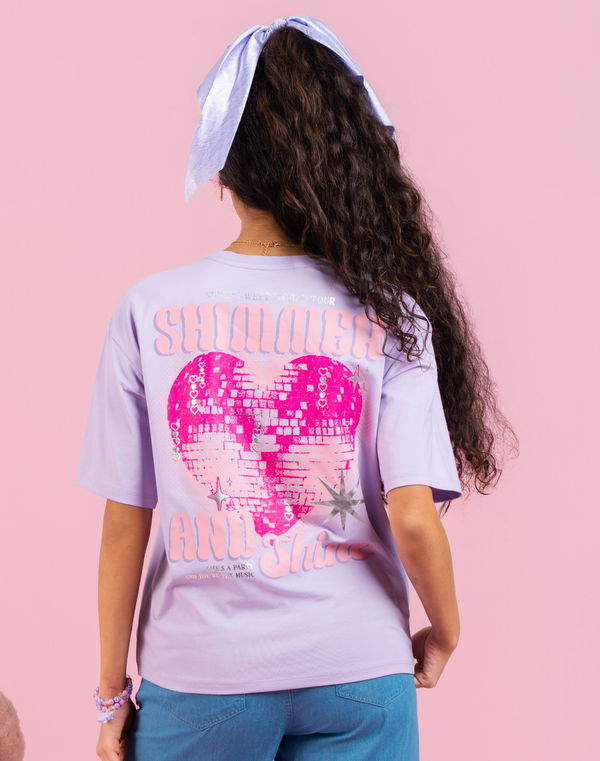 NOLIMIT DAY DREAM DRIP Girls Oversized Printed T-Shirt Purple