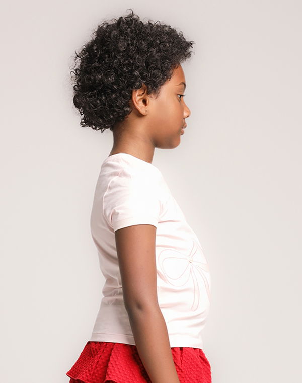NOLIMIT EVER ROSY Girls Crew Neck Cotton T-Shirt Light Pink